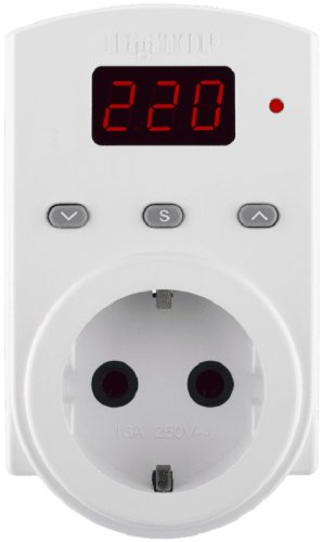 Реле напряжения цифровое розеточное DigiTOP Vp-10AS 10А 100-400В картинка